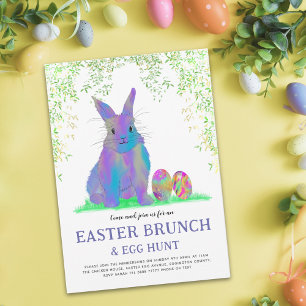 Cute Easter Bunny Egg Hunt and Brunch Purple