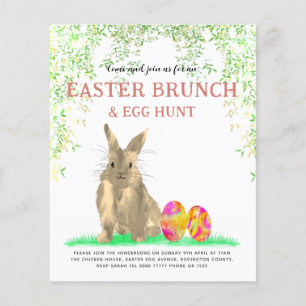 Cute Easter Bunny Egg Hunt Brunch Budget Flyer