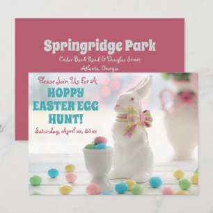 Cute Easter Bunny Egg Hunt Invitation