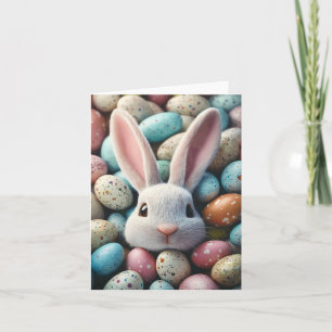 Cute Easter Bunny Eggs Card