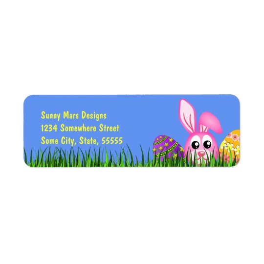 Cute Easter Bunny Eggs Small Return Address Labels