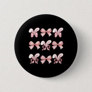 Cute Easter Bunny Face Coquette Bow Easter Day Gir 6 Cm Round Badge
