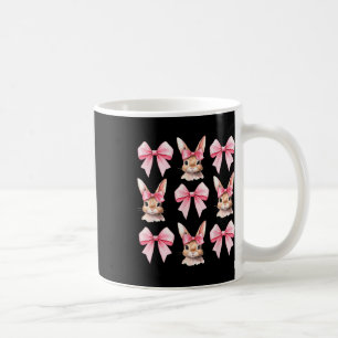 Cute Easter Bunny Face Coquette Bow Easter Day Gir Coffee Mug
