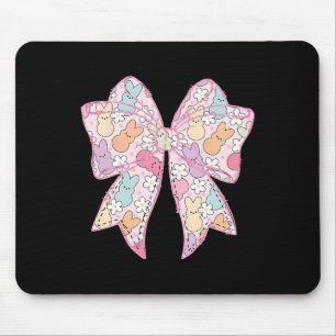 Cute Easter Bunny Face Coquette Bow Easter Day Gir Mouse Pad