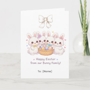 Cute Easter Bunny Family Design Card