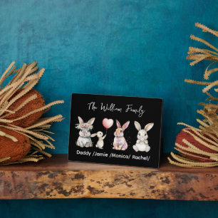 Cute Easter Bunny Family Plaque – Personalised