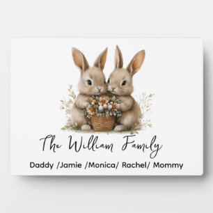 Cute Easter Bunny Family Plaque – Personalised 