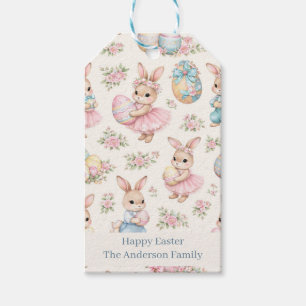Cute Easter Bunny Floral Pattern - Pastel Spring  Gift Tags