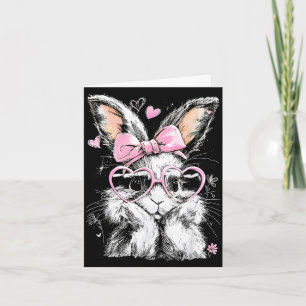 Cute easter bunny for women pink rabbit coquette card
