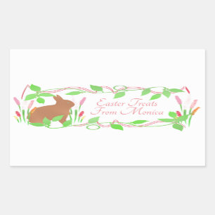 Cute Easter Bunny Frame Rectangular Sticker