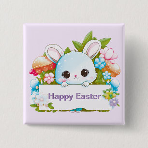 Cute Easter Bunny Holiday 15 Cm Square Badge
