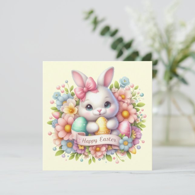 Cute Easter Bunny   Holiday Card (Standing Front)