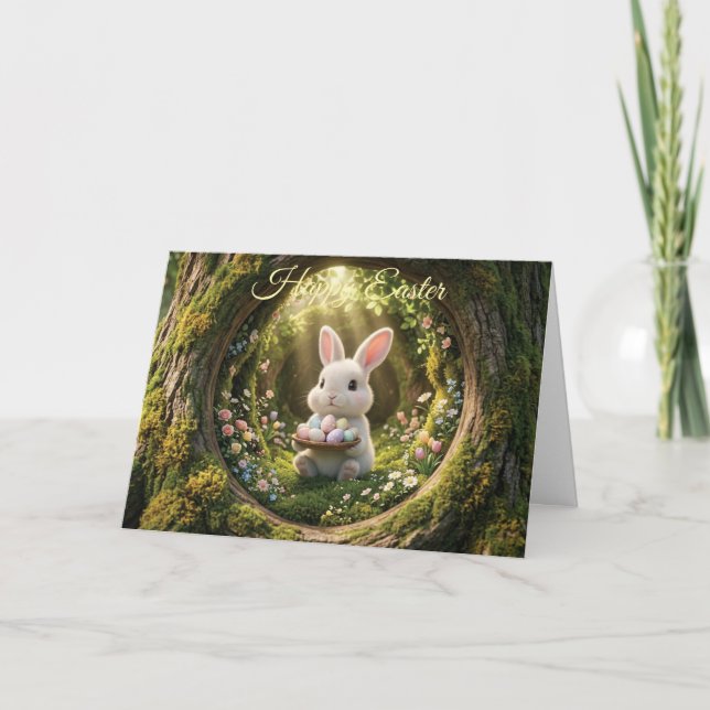 Cute Easter Bunny Holiday Card (Front)