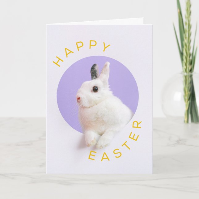 Cute Easter Bunny  Holiday Card (Front)