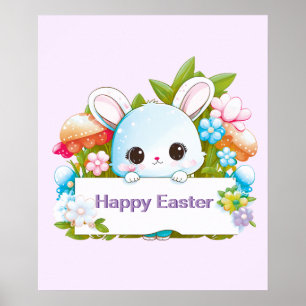 Cute Easter Bunny Holiday Poster