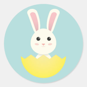 Cute Easter Bunny I Classic Round Sticker