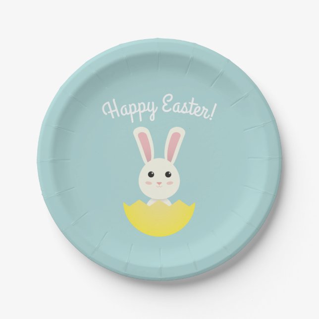 Cute Easter Bunny I Paper Plate (Front)