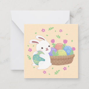Cute Easter Bunny Illustration Card
