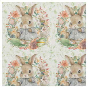 Cute Easter Bunny in a Jacket Fabric