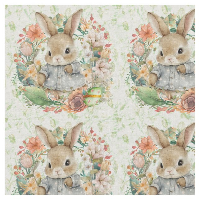 Cute Easter Bunny in a Jacket Fabric (Close Up)