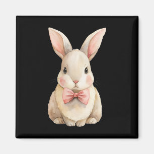 Cute Easter Bunny In Bow Magnet