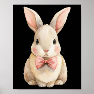 Cute Easter Bunny In Bow Poster