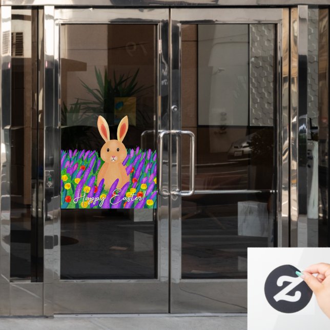 Cute Easter bunny in the flowers (Office Door)
