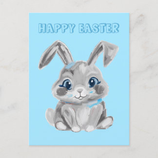 Cute Easter Bunny Kindergarten Teacher Blue Boys Postcard