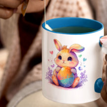 Cute Easter Bunny Latte Mug – Adorable Pastel Rab