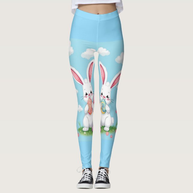 Cute Easter Bunny Leggings – Fun Spring De (Front)