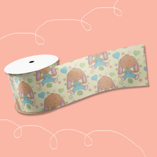 Cute Easter Bunny Light Yellow Ribbon Satin Ribbon
