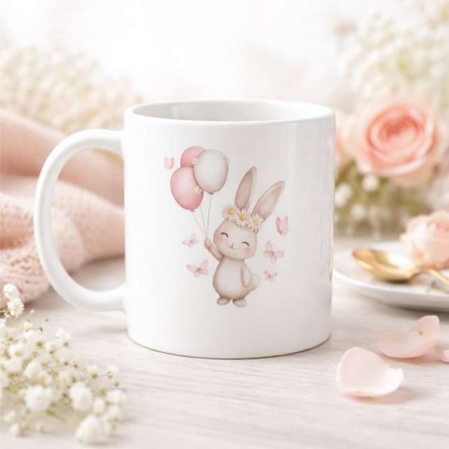 Cute Easter Bunny Mug with Pastel Balloons (Creator Uploaded)