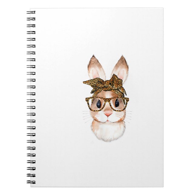 Cute Easter Bunny Mum Easter Leopard Year of The R Notebook (Front)