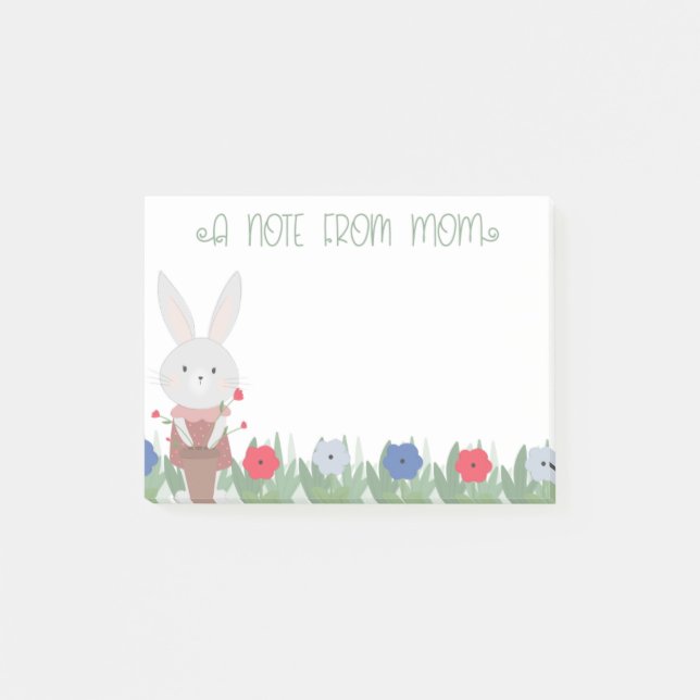 Cute Easter Bunny Mum Post-it Notes (Front)