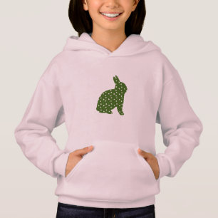 Cute Easter bunny olive green with white spots