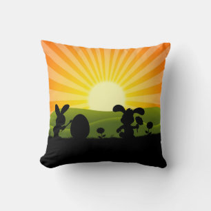 Cute Easter Bunny Painting Egg Cushion
