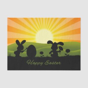 Cute Easter Bunny Painting Egg Tissue Paper