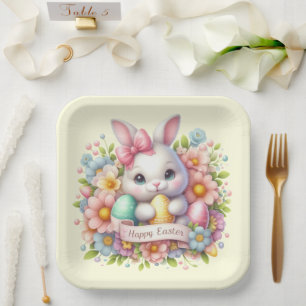Cute Easter Bunny Paper Plate