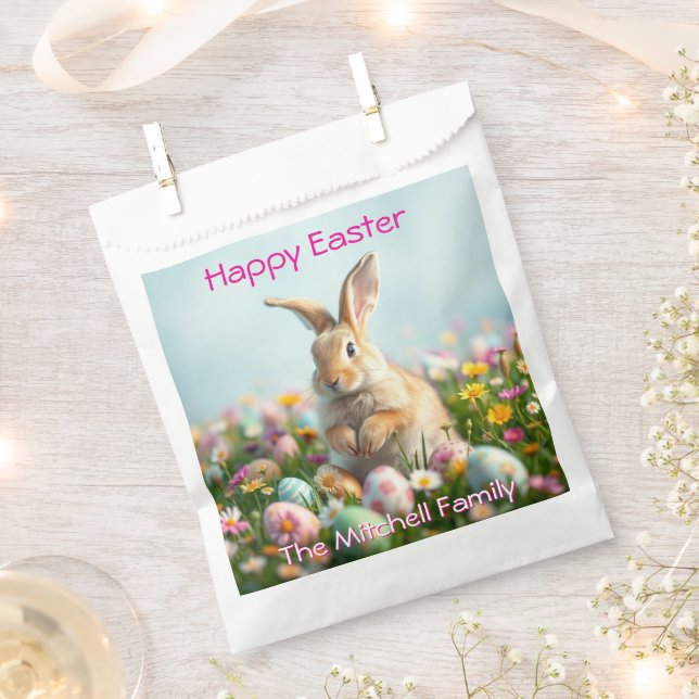 Cute Easter Bunny Party Favour Bag (Clipped)
