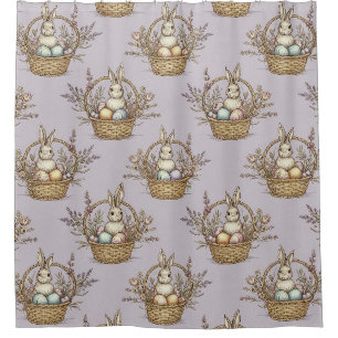 Cute Easter Bunny Pastel Spring Pattern (1) Shower Curtain