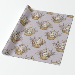 Cute Easter Bunny Pastel Spring Pattern Wrapping Paper