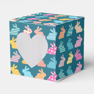 Cute Easter Bunny Pattern Blue Favour Box