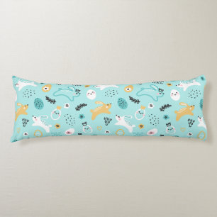 Cute Easter Bunny Pattern Kawaii Rabbits Eggs  Body Cushion