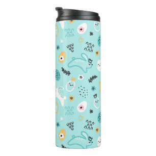 Cute Easter Bunny Pattern Kawaii Rabbits Eggs  Thermal Tumbler