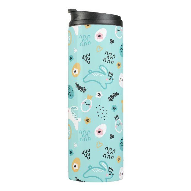 Cute Easter Bunny Pattern Kawaii Rabbits Eggs  Thermal Tumbler (Rotated Right)