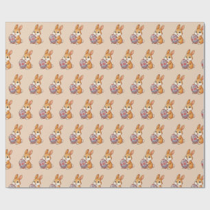 Cute Easter Bunny Pattern Wrapping Paper — Glossy 