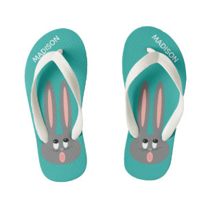Cute Easter Bunny Personalised Kid's Thongs