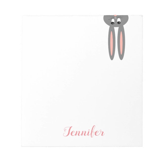 Cute Easter Bunny Personalised Notepad (Front)
