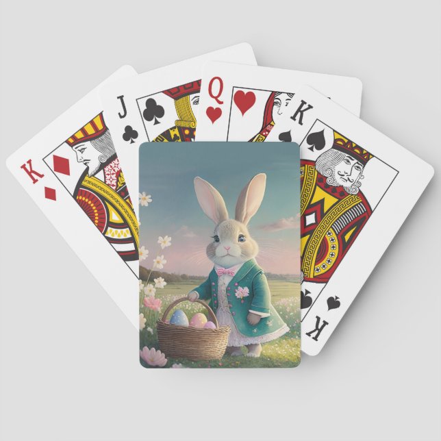 Cute Easter bunny  Playing Cards (Back)