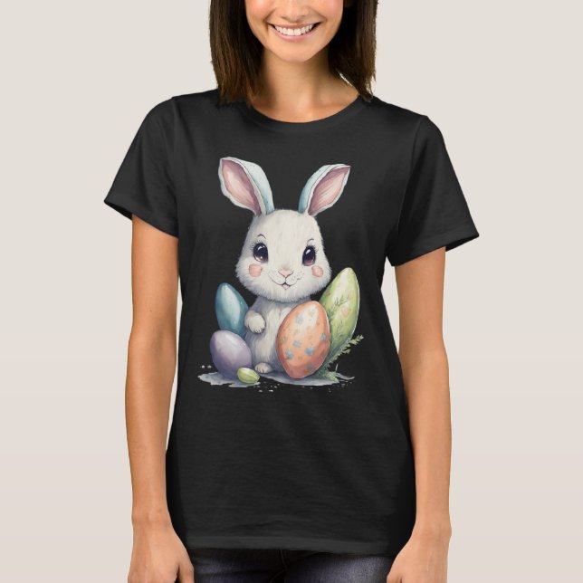 Cute Easter Bunny Pun Easter Eggs T-Shirt (Front)